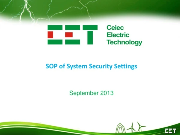 SOP of System Security Settings