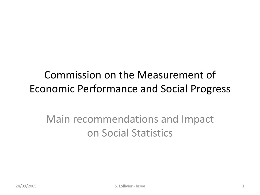 commission on the measurement of economic performance and social progress