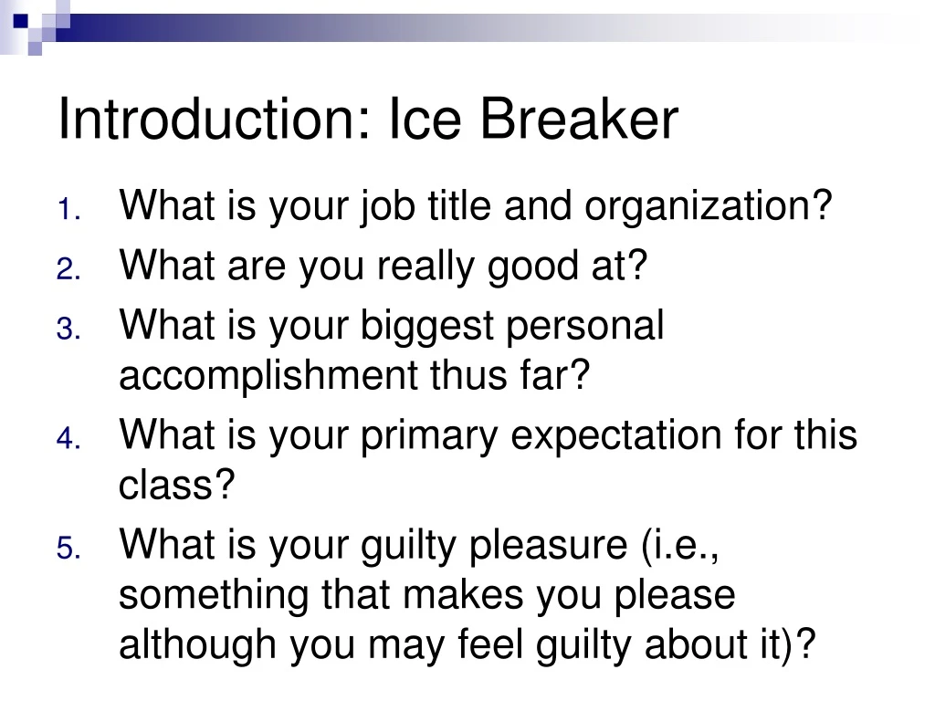 introduction ice breaker