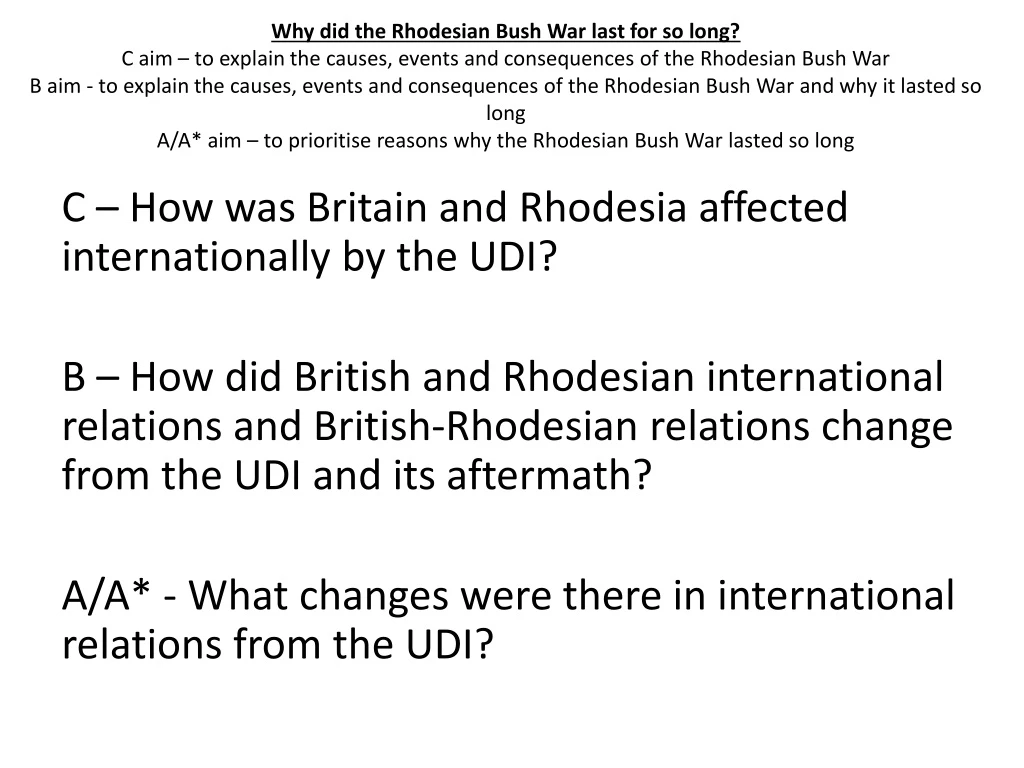 why did the rhodesian bush war last for so long