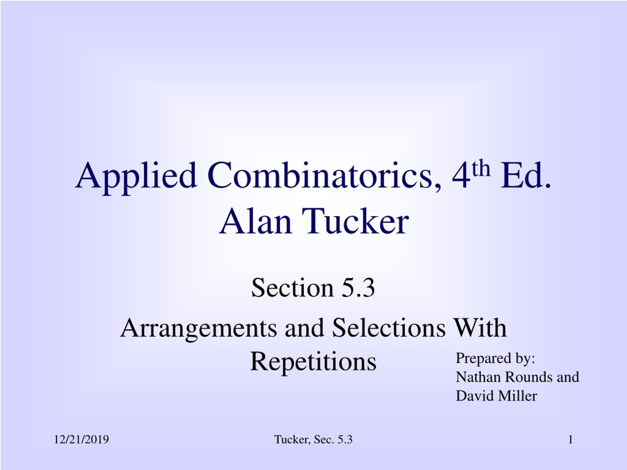 PPT - Applied Combinatorics, 4 th Ed. Alan Tucker PowerPoint ...