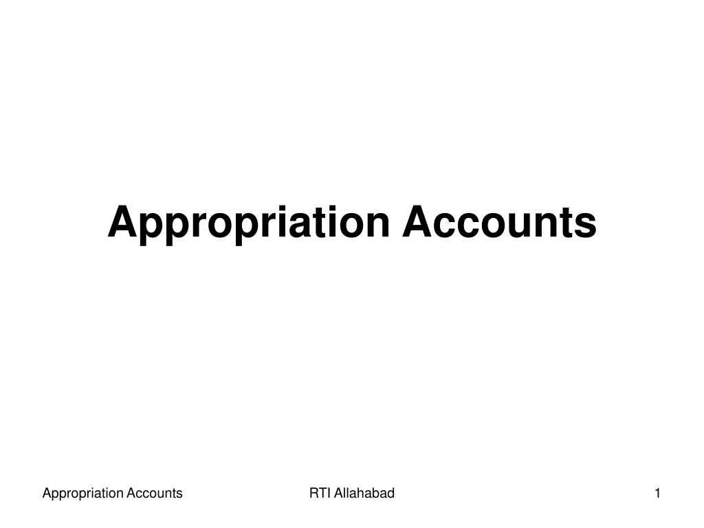 appropriation accounts