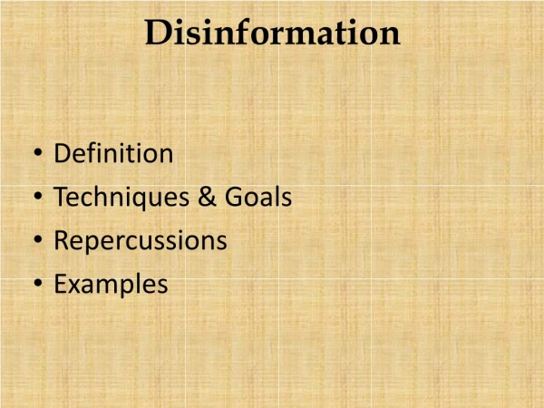 Disinformation