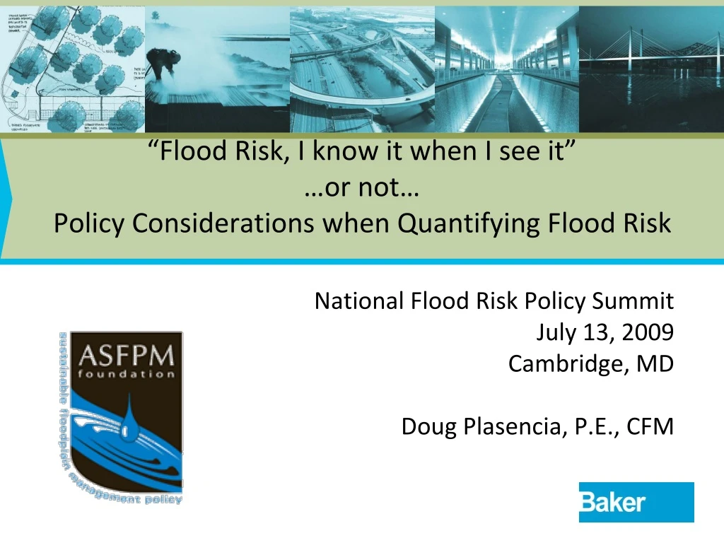 flood risk i know it when i see it or not policy considerations when quantifying flood risk