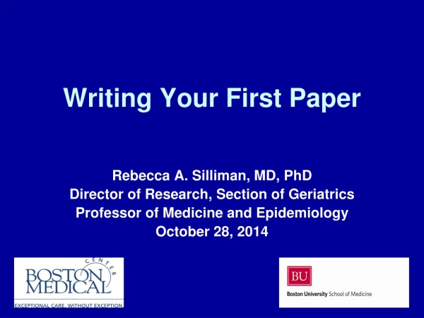 Writing Your First Paper