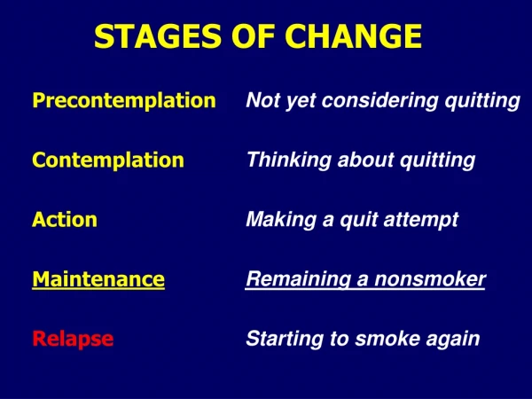 STAGES OF CHANGE