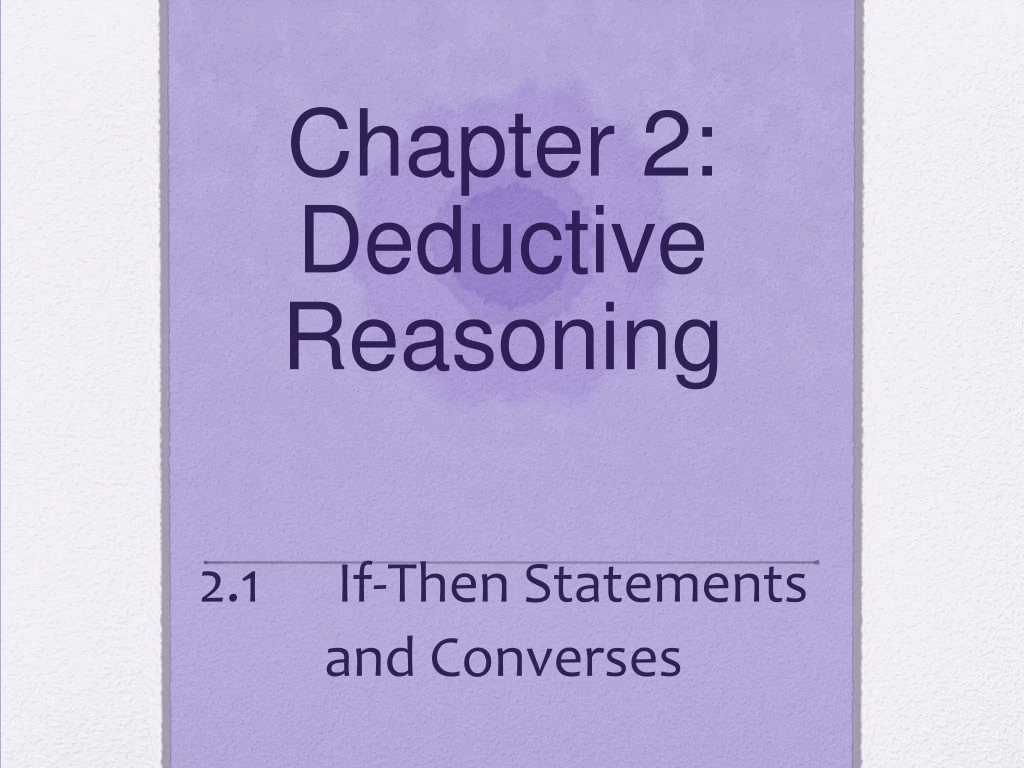 chapter 2 deductive reasoning