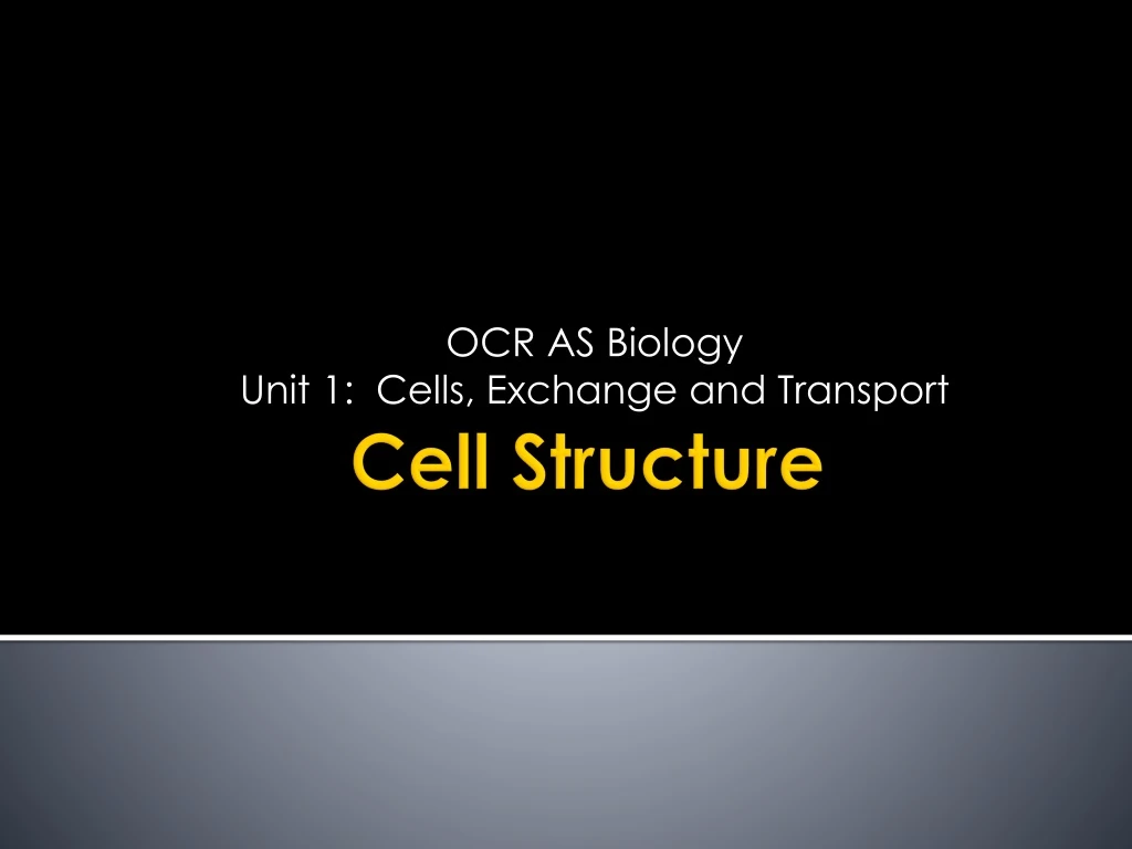 ocr as biology unit 1 cells exchange and transport