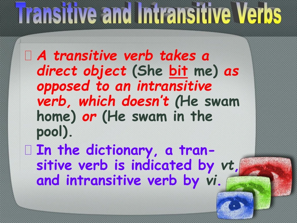transitive and intransitive verbs