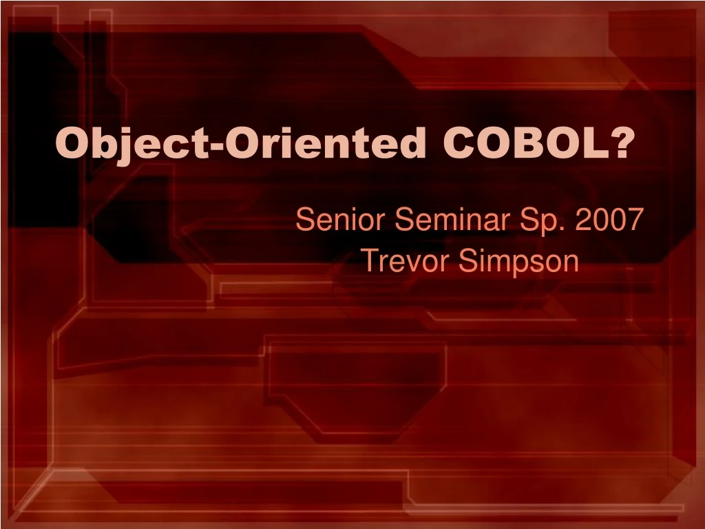 object oriented cobol