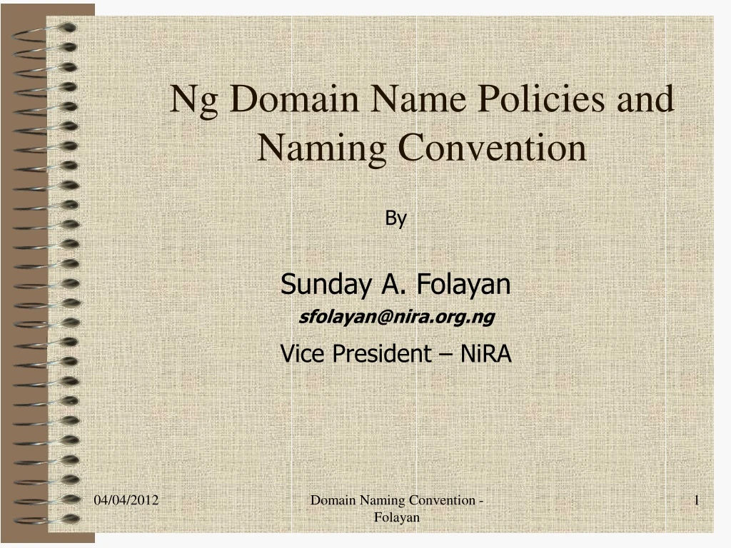 ng domain name policies and naming convention