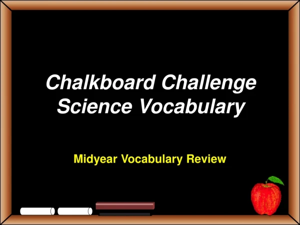 Chalkboard Challenge Science Vocabulary