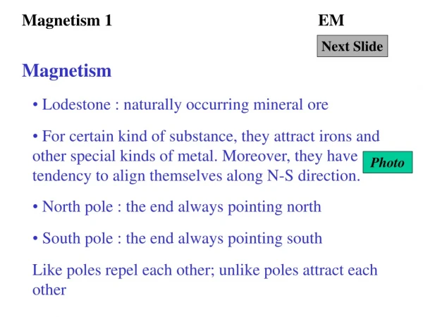 Magnetism 1