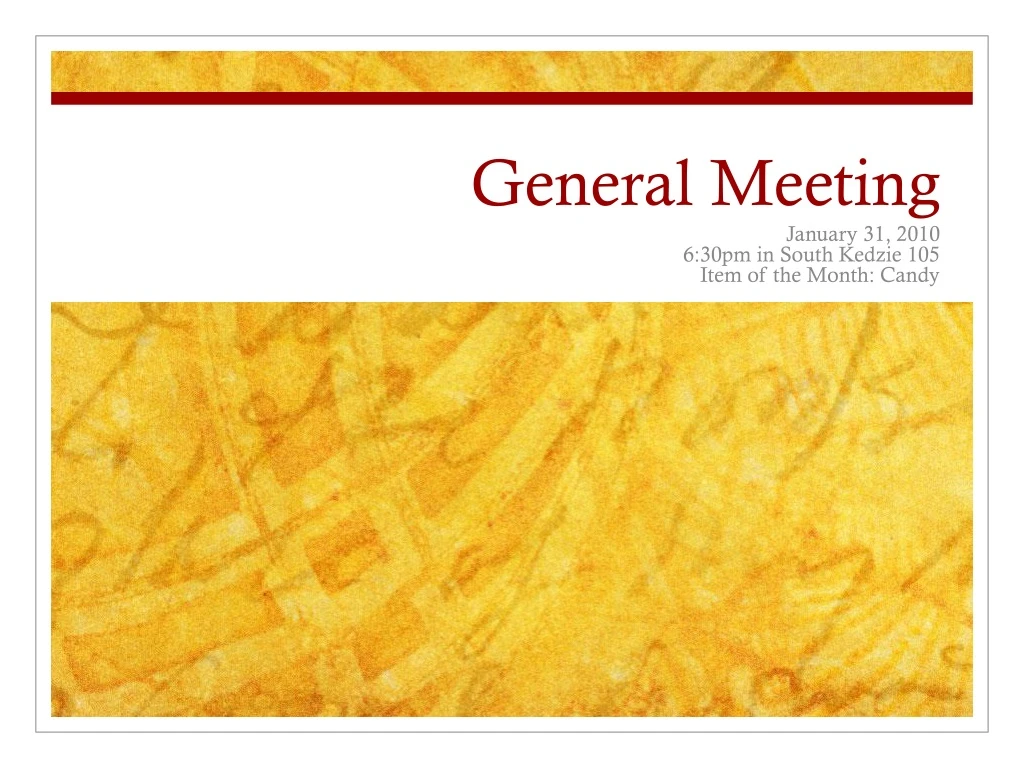 general meeting