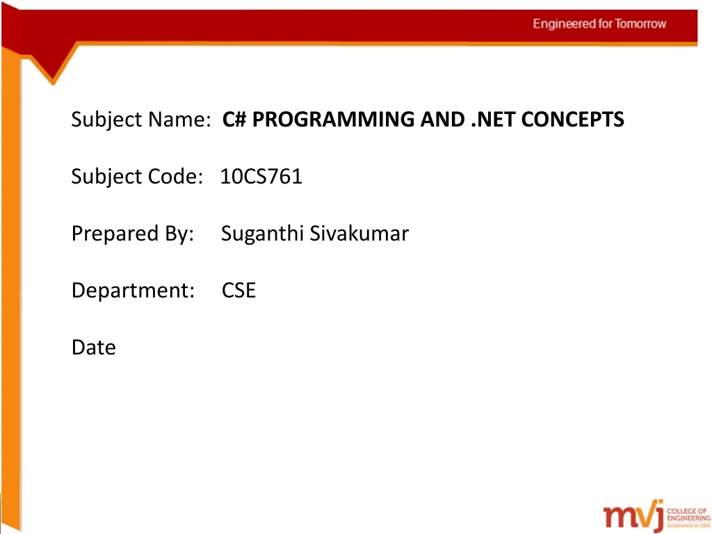subject name c programming and net concepts