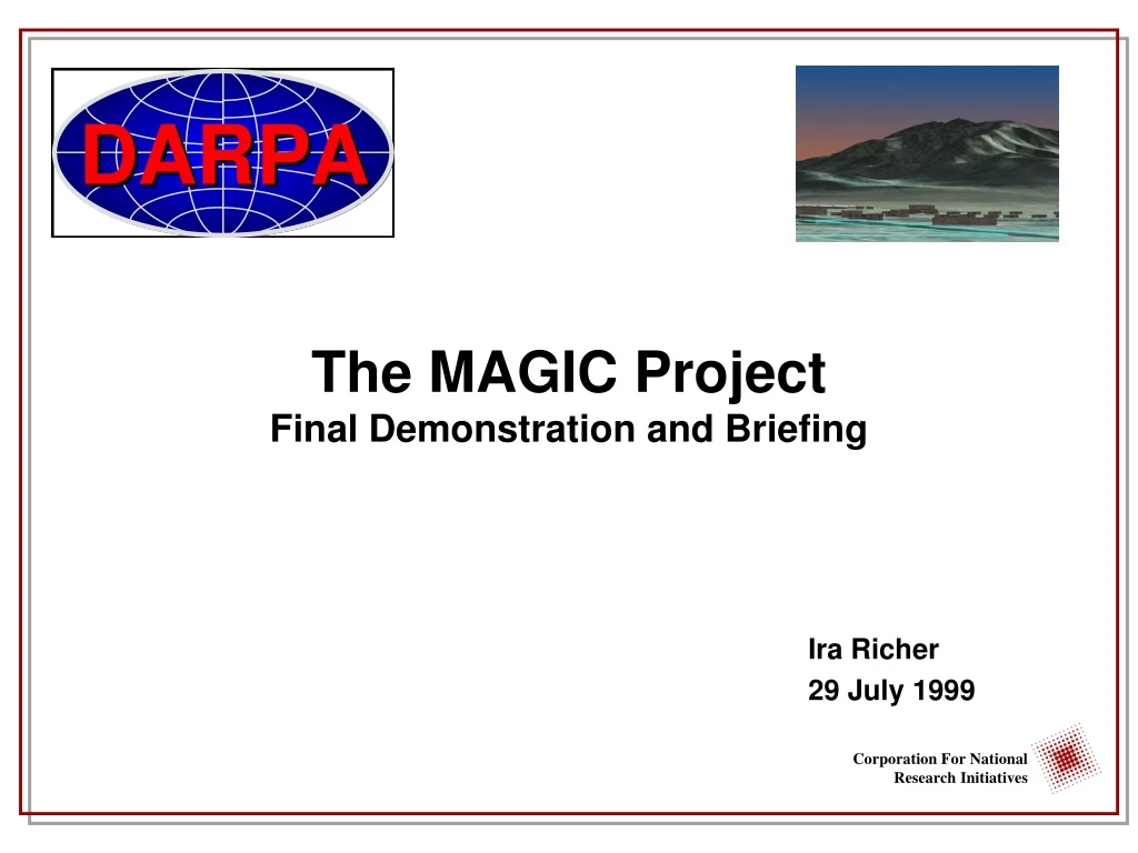 the magic project final demonstration and briefing