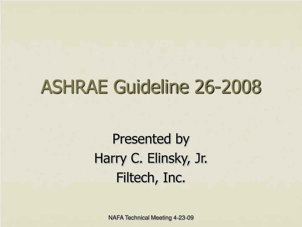 ashrae guideline 26 2008