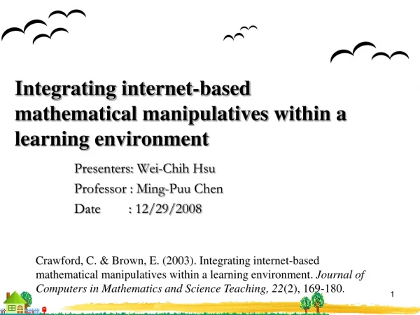 Integrating internet-based mathematical  manipulatives  within a learning environment