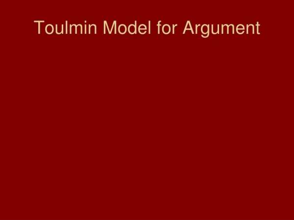 Toulmin Model for Argument