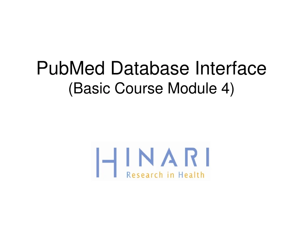 pubmed database interface basic course module 4