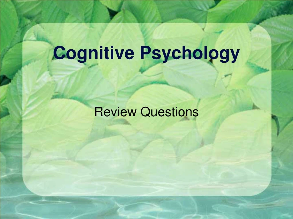 cognitive psychology