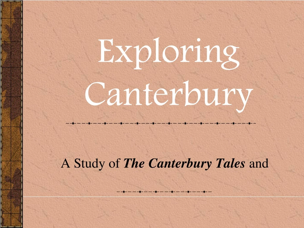 a study of the canterbury tales and