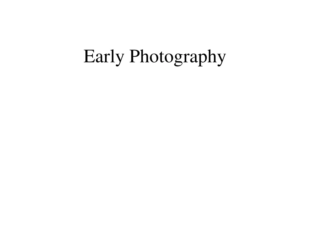 early photography