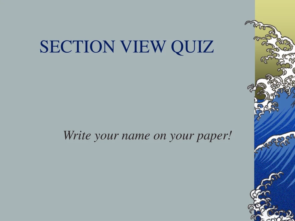 section view quiz