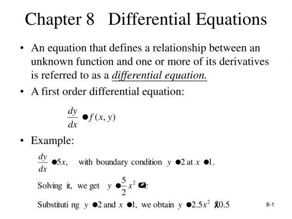 Chapter 8   Differential Equations