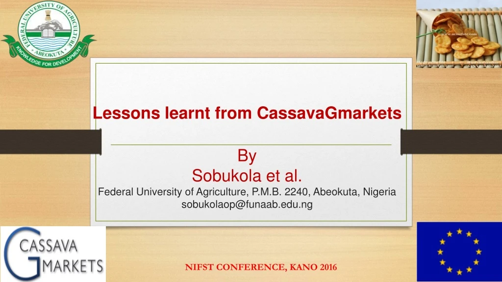 lessons learnt from cassavagmarkets by sobukola