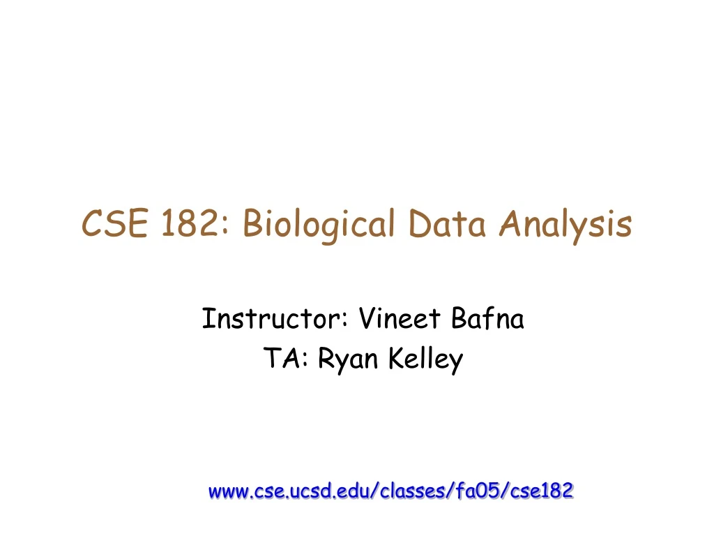 cse 182 biological data analysis
