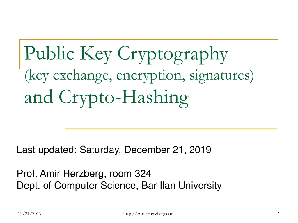 public key cryptography key exchange encryption signatures and crypto hashing