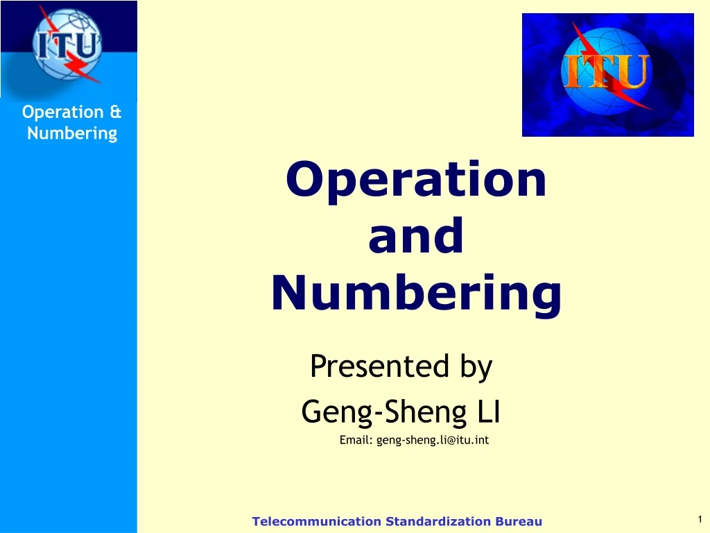 operation and numbering