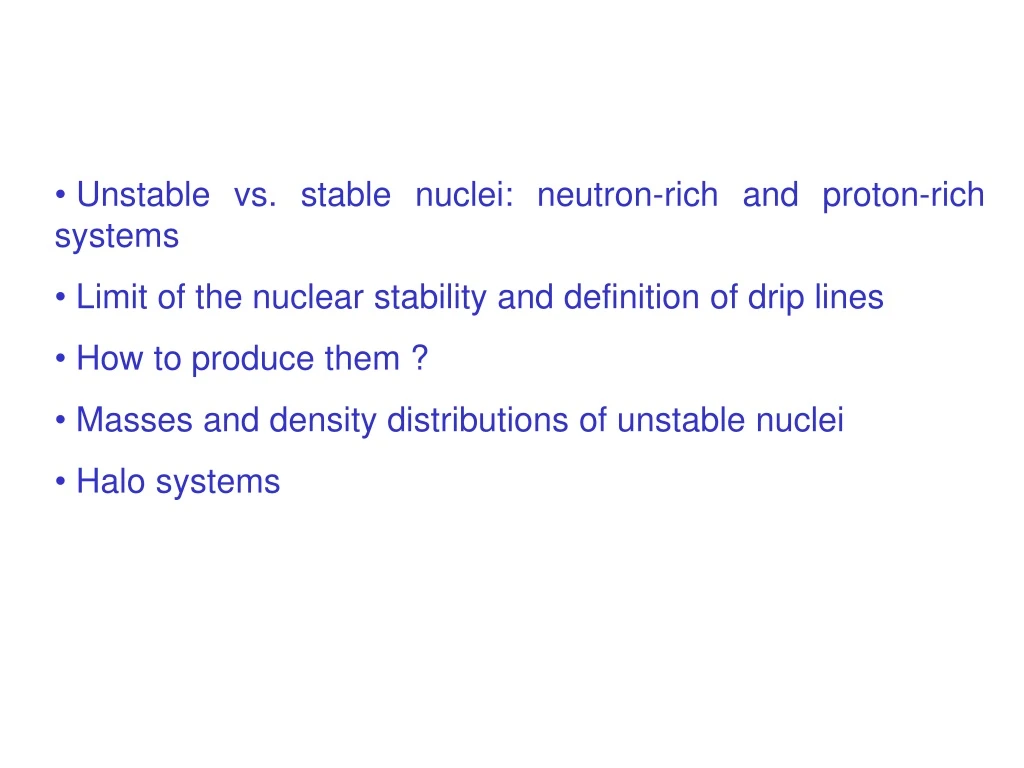unstable vs stable nuclei neutron rich and proton