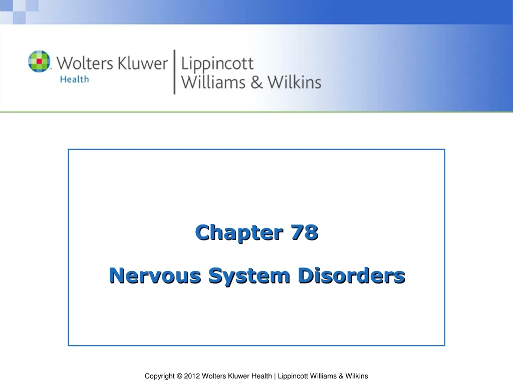 chapter 78 nervous system disorders