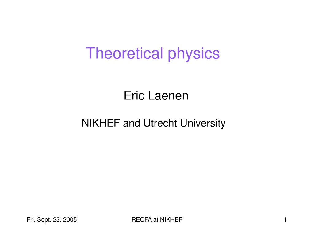 theoretical physics