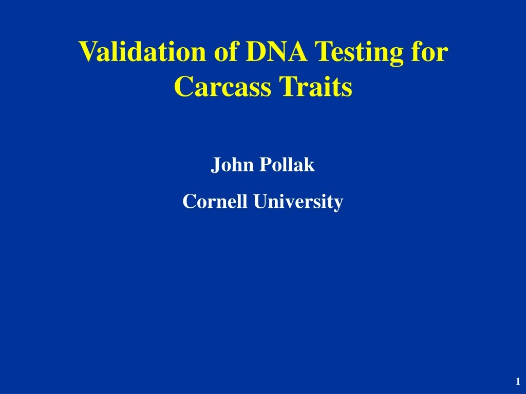 validation of dna testing for carcass traits