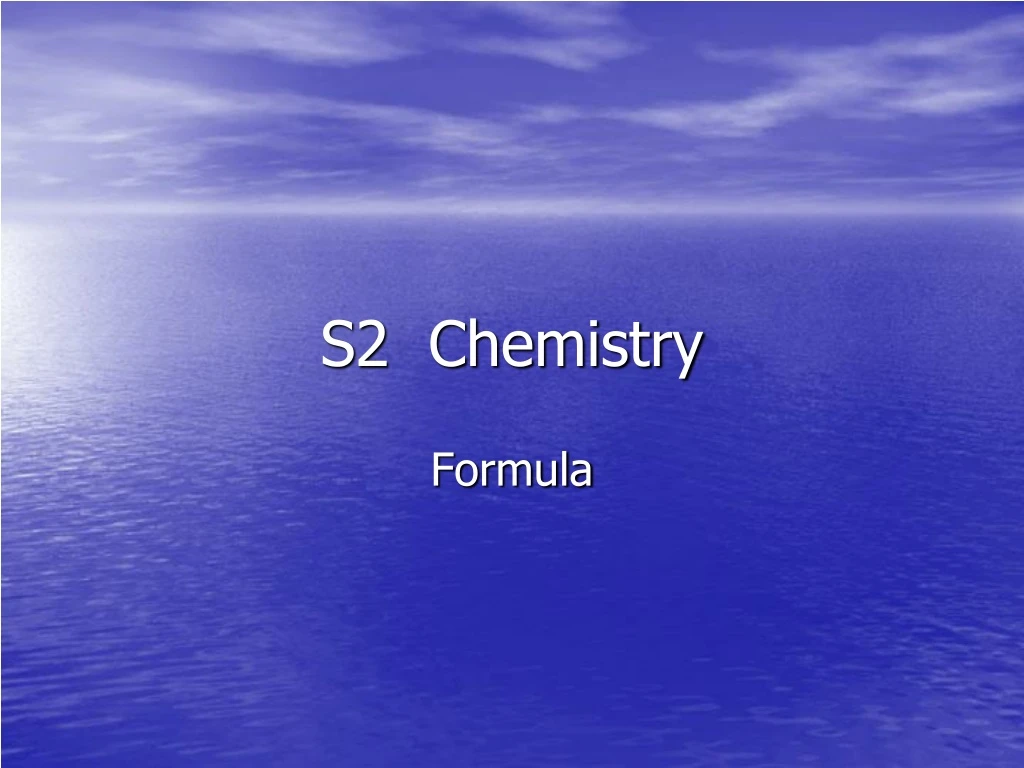 s2 chemistry