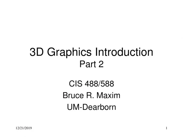 3D Graphics Introduction Part 2