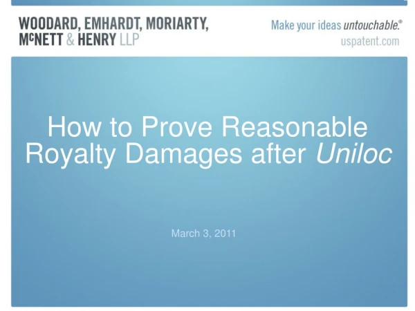 How to Prove Reasonable Royalty Damages after  Uniloc
