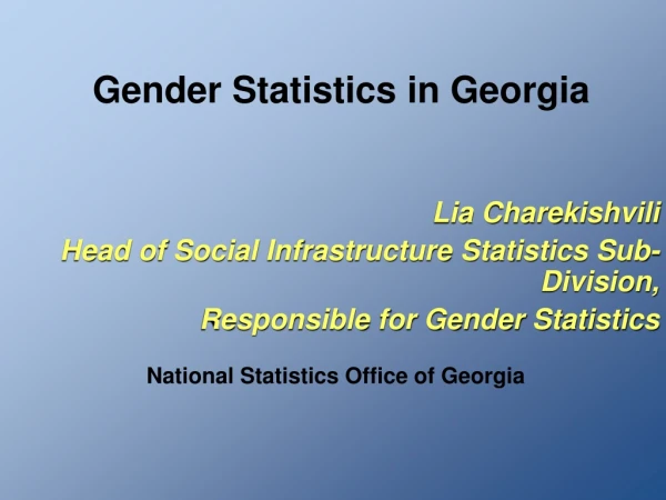 Gender Statistics in Georgia