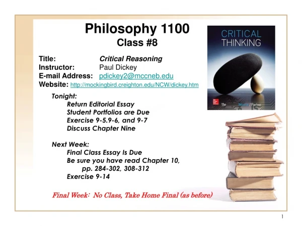 Philosophy 1100 Class #8