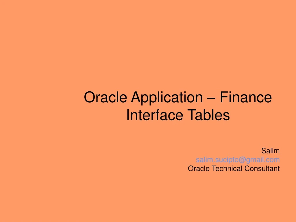 oracle application finance interface tables