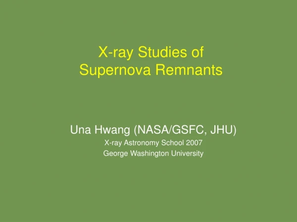 X-ray Studies of  Supernova Remnants