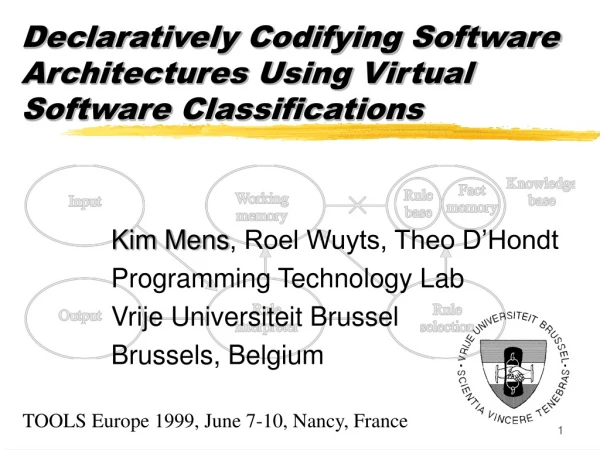Declaratively Codifying Software Architectures Using Virtual Software Classifications