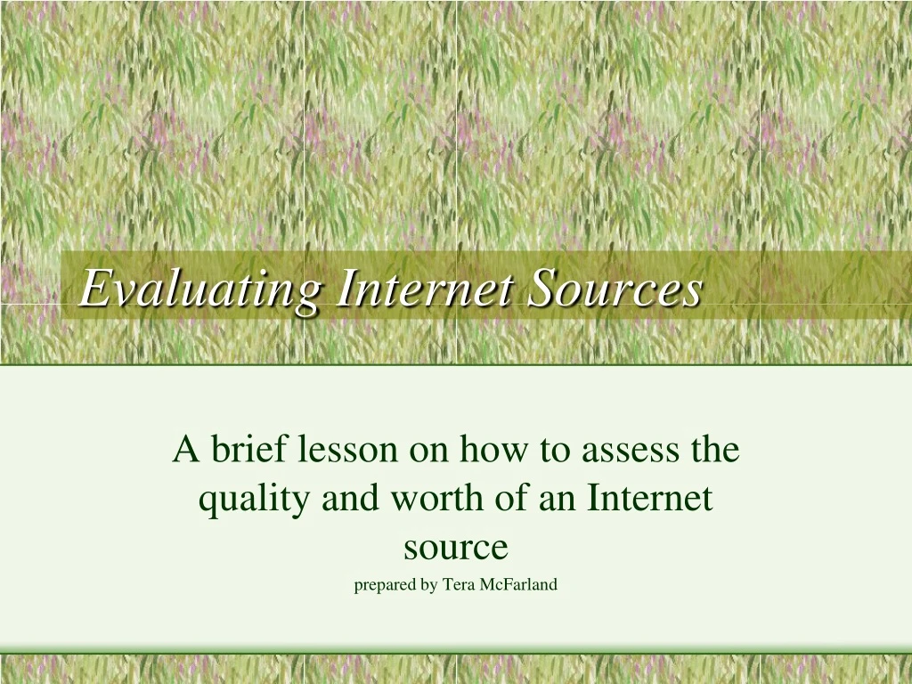 evaluating internet sources