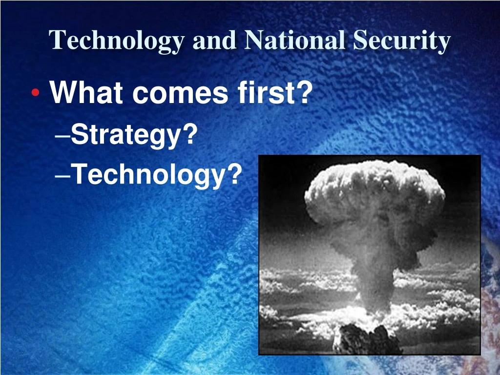 technology and national security