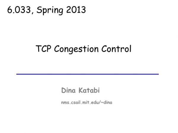 TCP Congestion Control