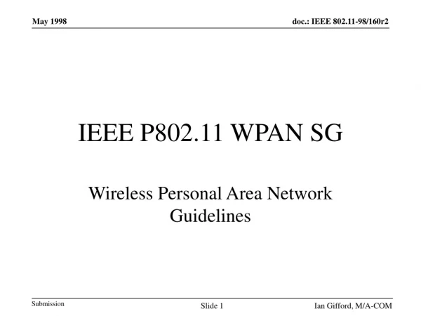 IEEE P802.11 WPAN SG