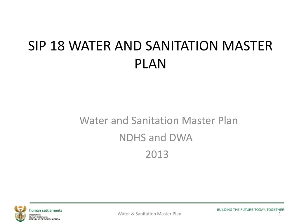 sip 18 water and sanitation master plan
